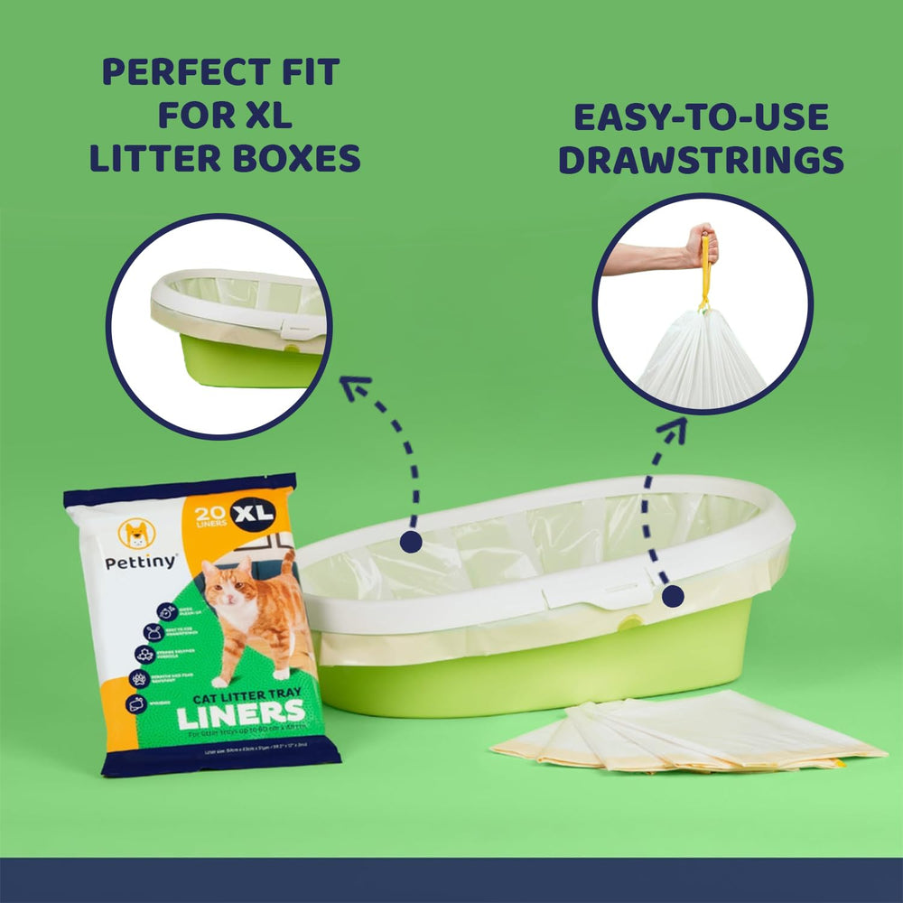 Pettiny cat litter liner fitted inside an extra-large litter tray.