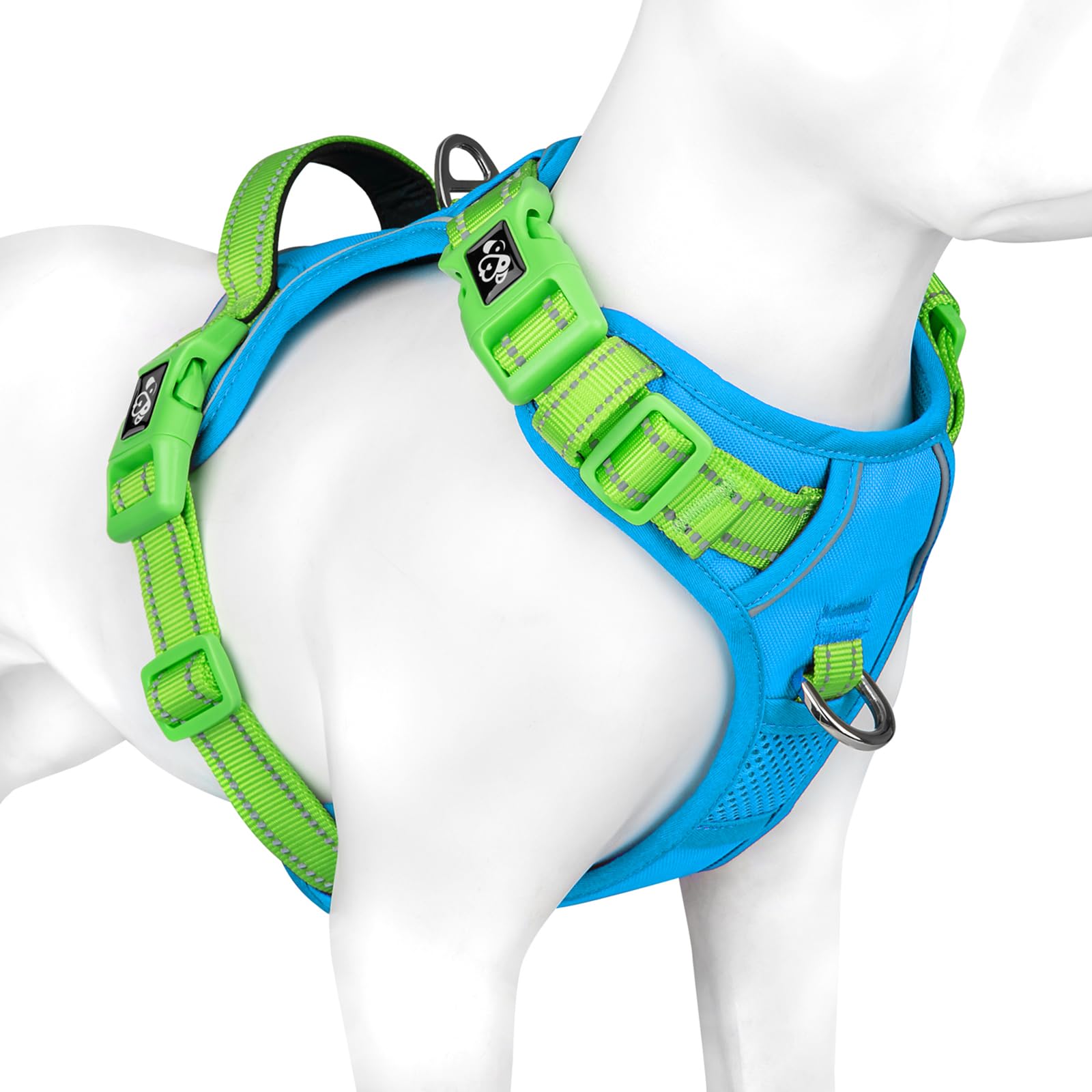 PHOEPET dog harness shown from the front to display its vest design.