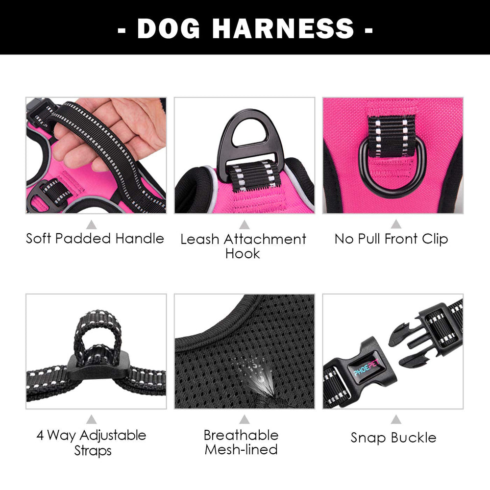 PHOEPET dog harness reflective material shown in close-up.