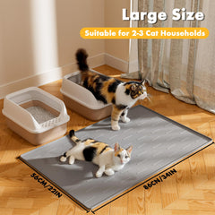 Pieviev silicone cat litter mat used beneath food and water bowls.