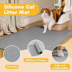 Pieviev silicone cat litter mat shown from below with its non-slip backing.