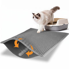 Pieviev litter box mat shown in a full view in gray.