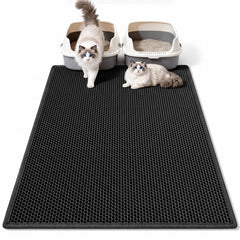 Pieviev Litter Mat shown from the front in black.