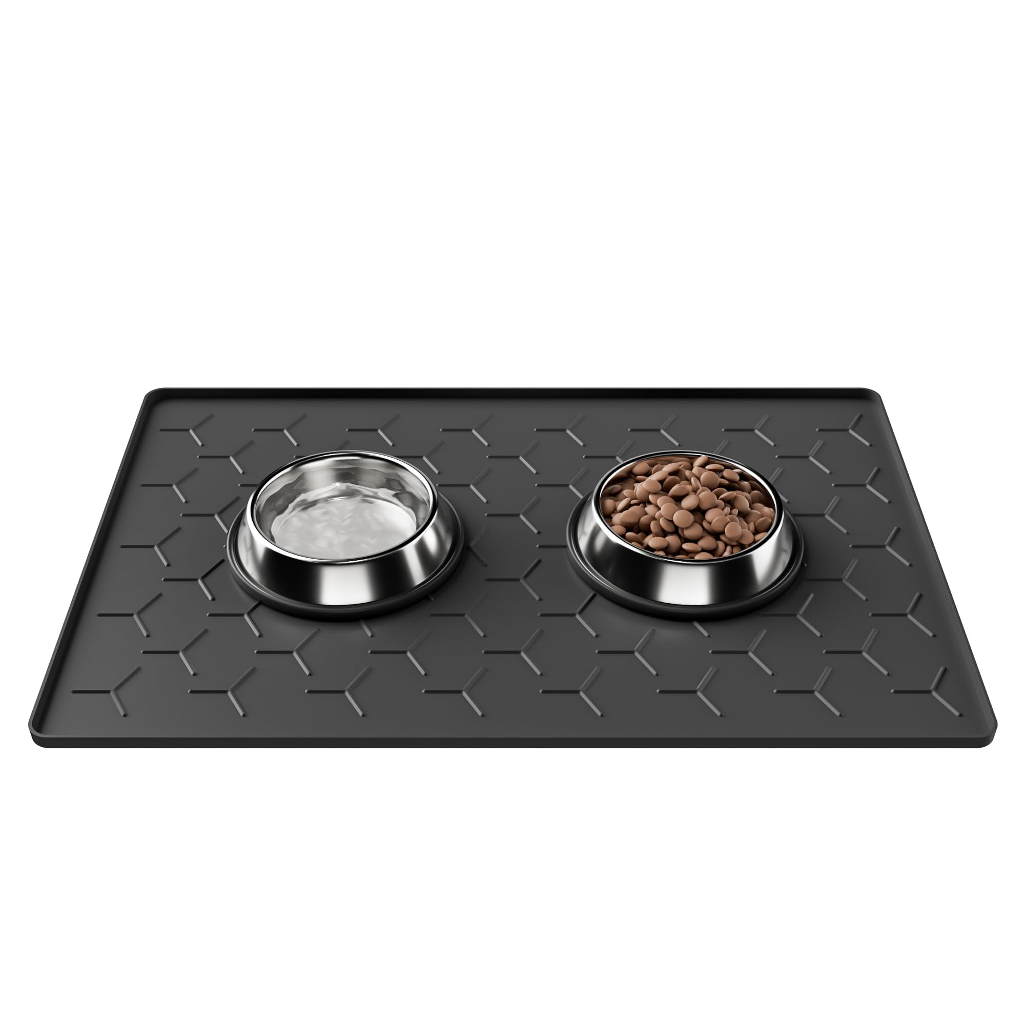 Pieviev Silicone Dog Cat Food Bowl Mat shown in a full overhead view.