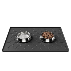 Pieviev Silicone Dog Cat Food Bowl Mat shown in a full overhead view.