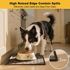 Pieviev Silicone Dog Cat Food Bowl Mat with its raised edge in close-up.
