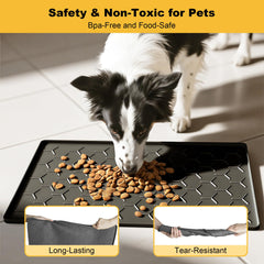 Pieviev Silicone Dog Cat Food Bowl Mat showing the smooth silicone surface.