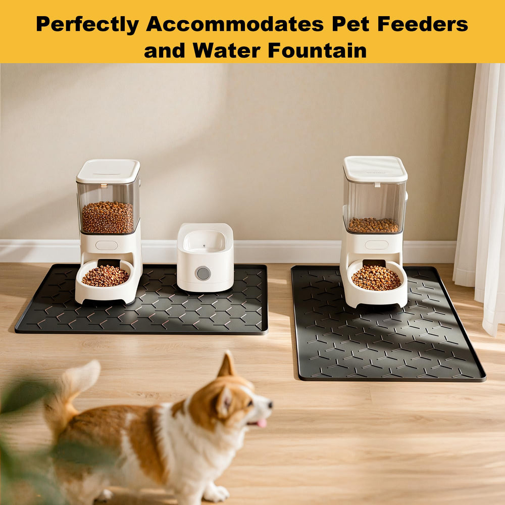 Pieviev Silicone Dog Cat Food Bowl Mat shown from an alternate angle.