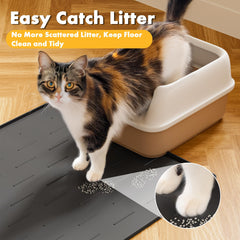 Pieviev Silicone Litter Box Mat close-up showing its raised litter-catching pattern.