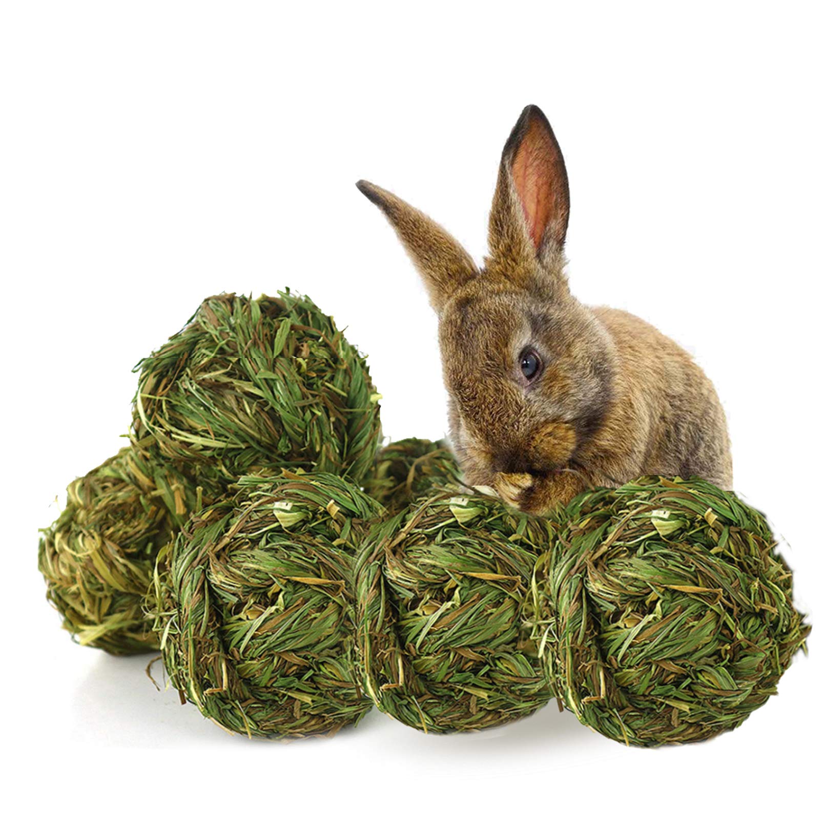 PINVNBY grass chew balls shown together as a six-piece set.