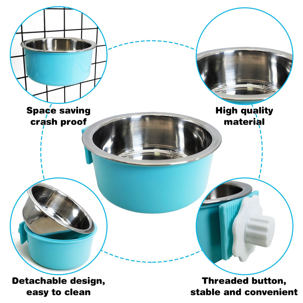 PINVNBY Rabbit Litter Box stainless steel bowl interior shown close up.
