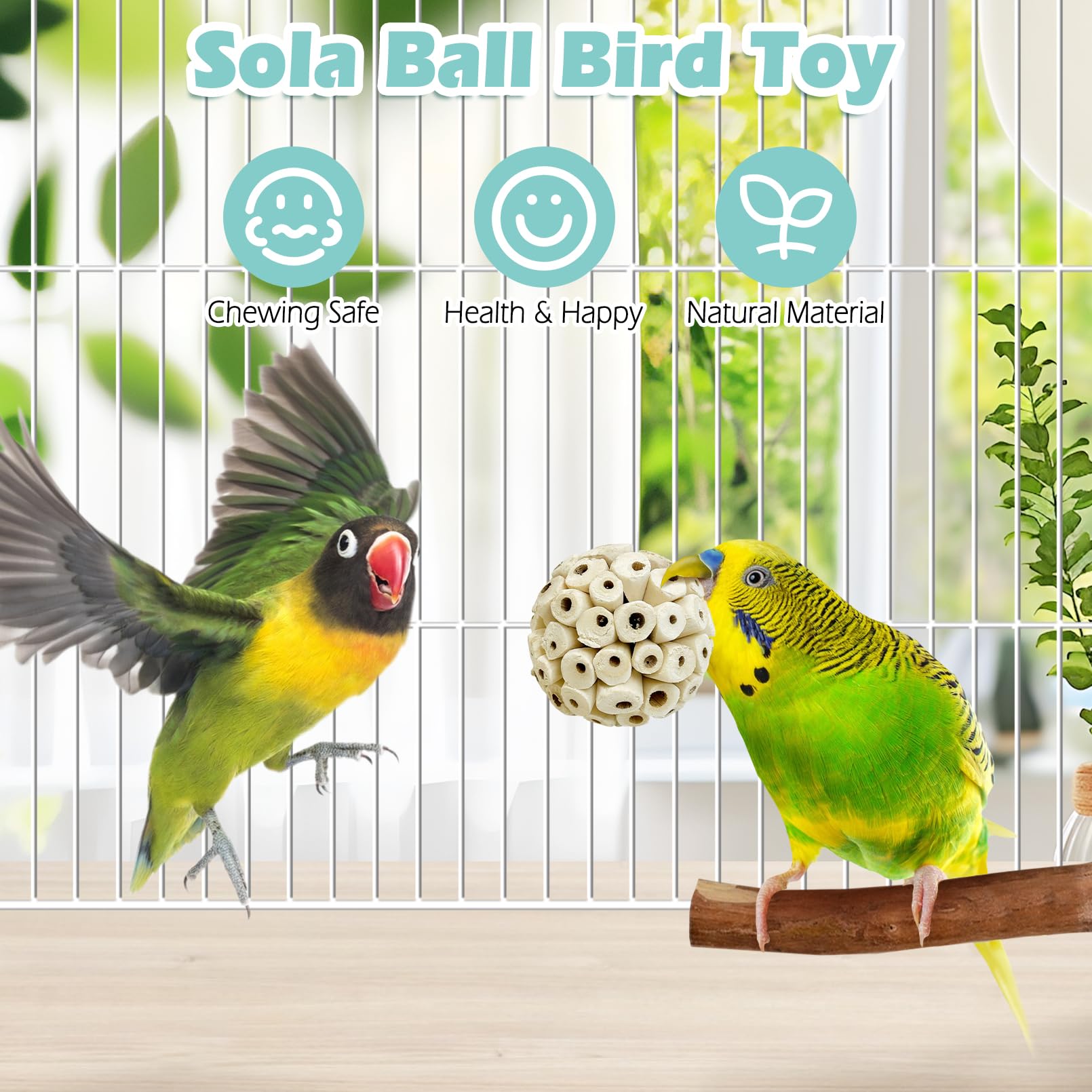 PINVNBY sola bird balls displayed together to show the pack contents.