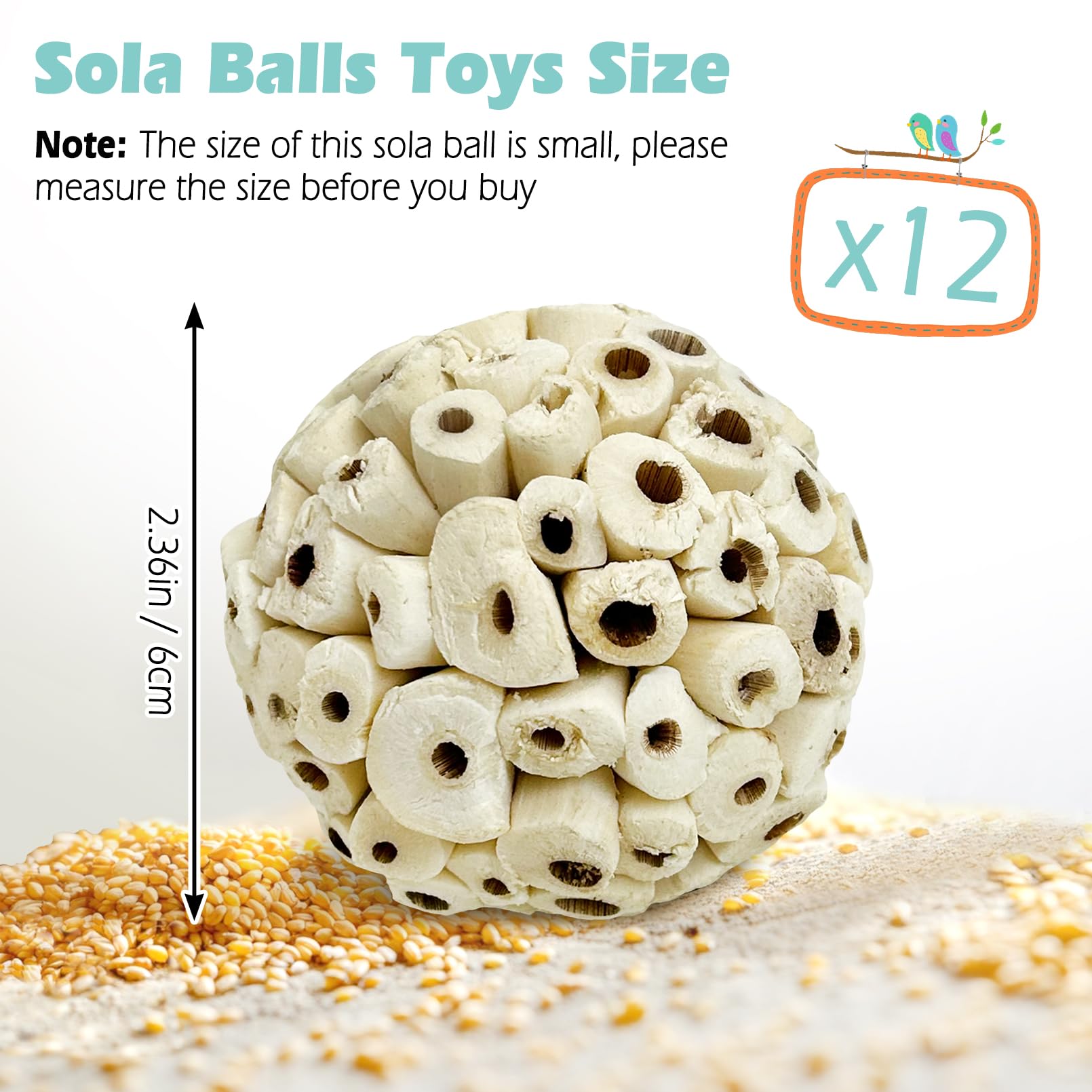 PINVNBY sola bird ball close-up showing the slit through its center.