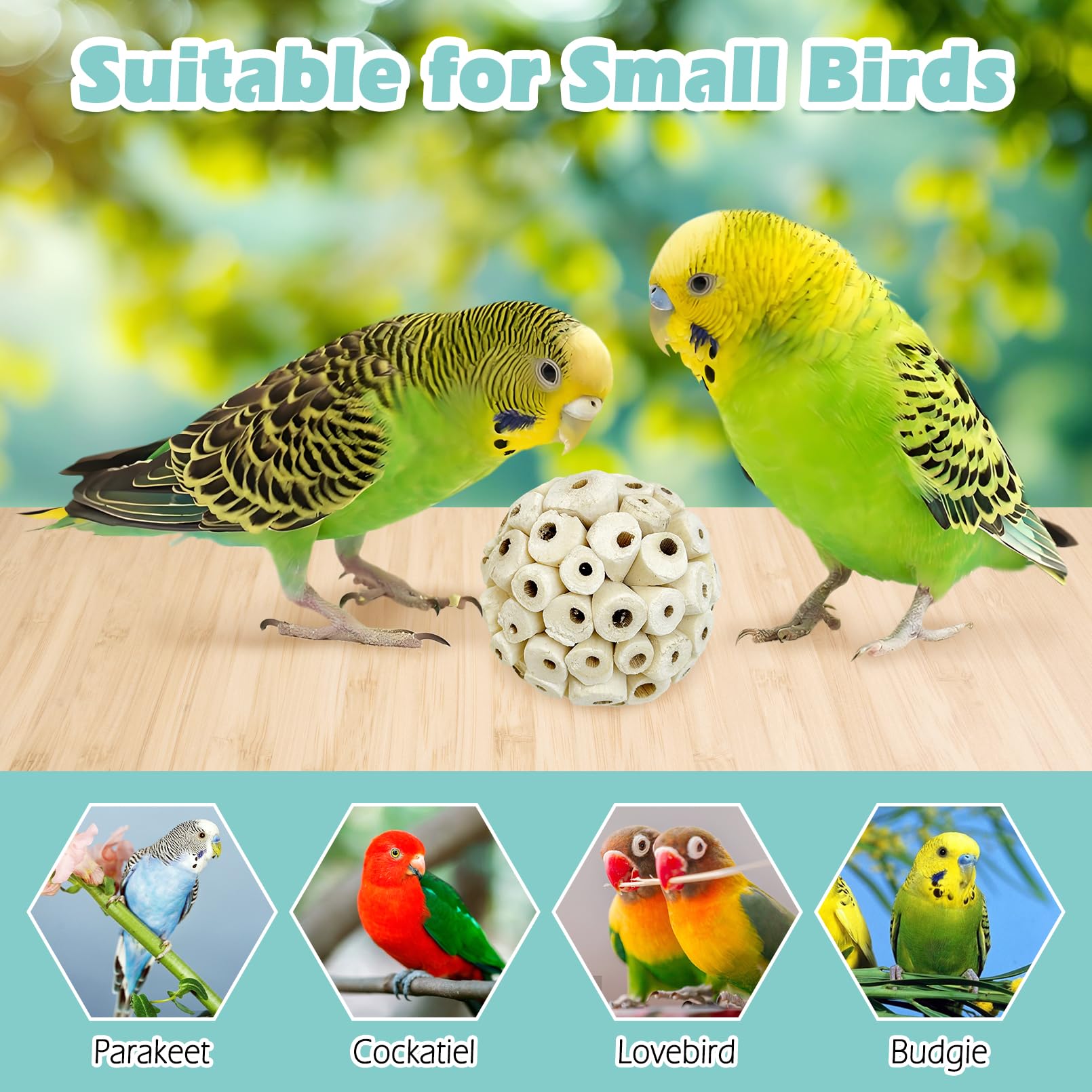 PINVNBY sola bird ball shown from the side to reveal its rounded shape.