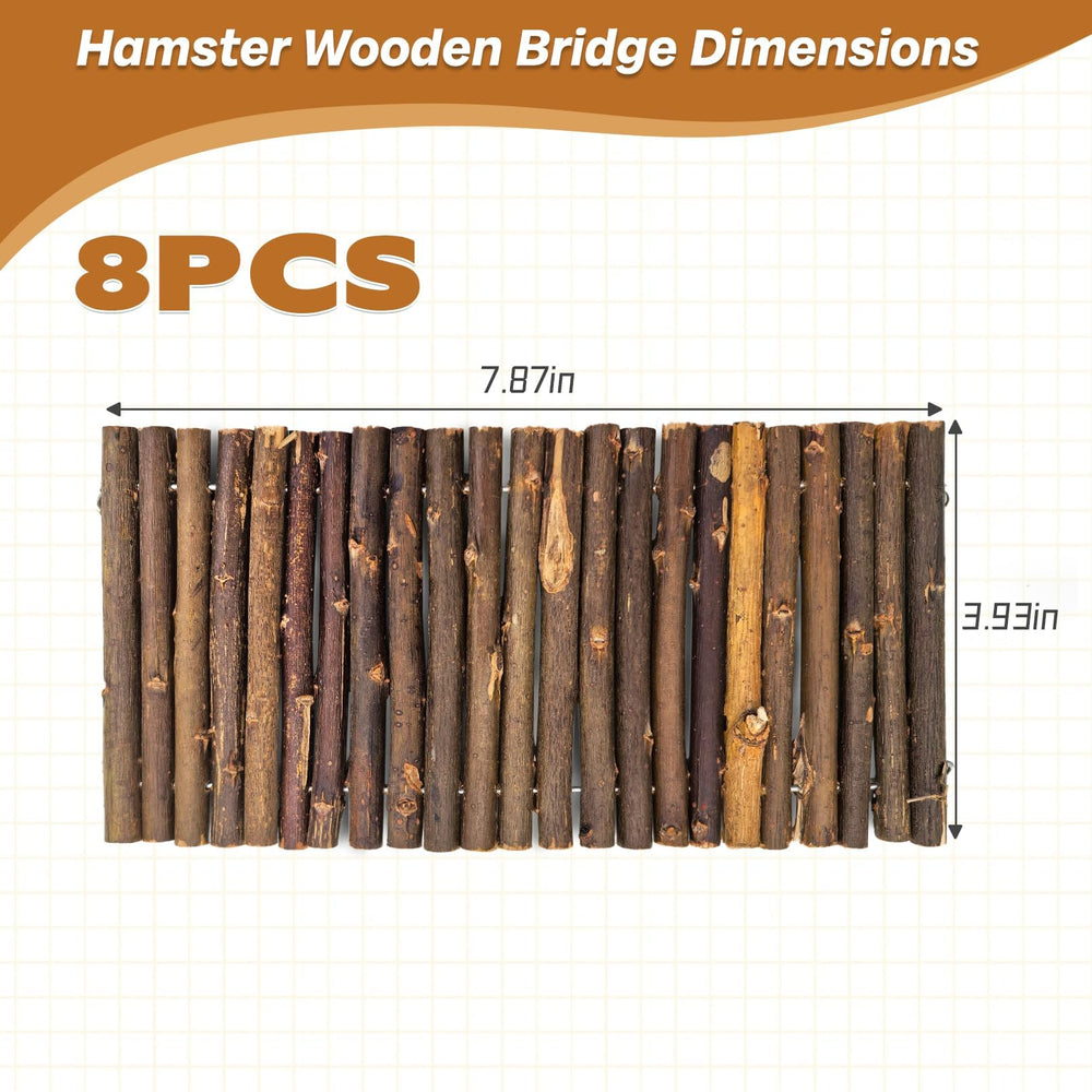 PINVNBY wooden hamster bridge close-up showing its flexible wooden strips.