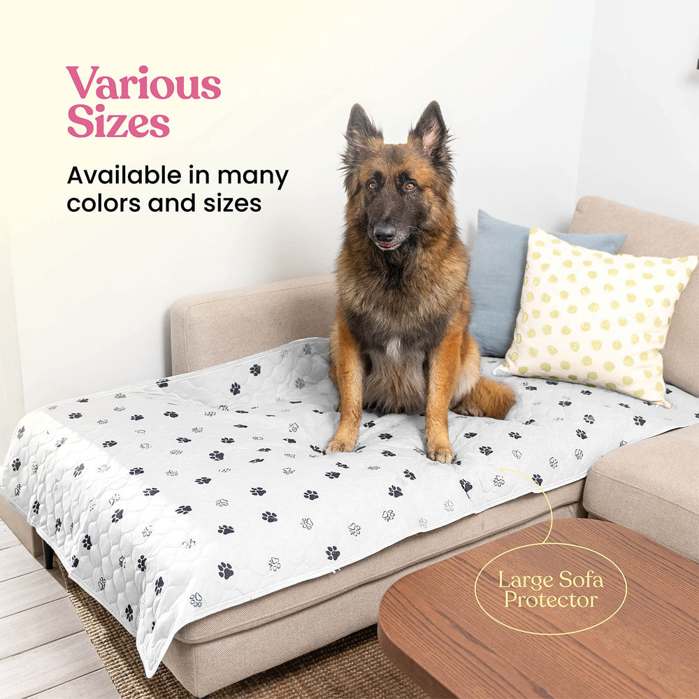 Pitpet dog pee pad shown with its machine-washable care feature.