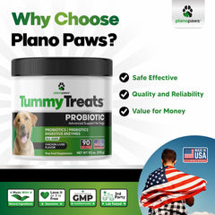 A dog taking a planopaws dog probiotic chew by hand.