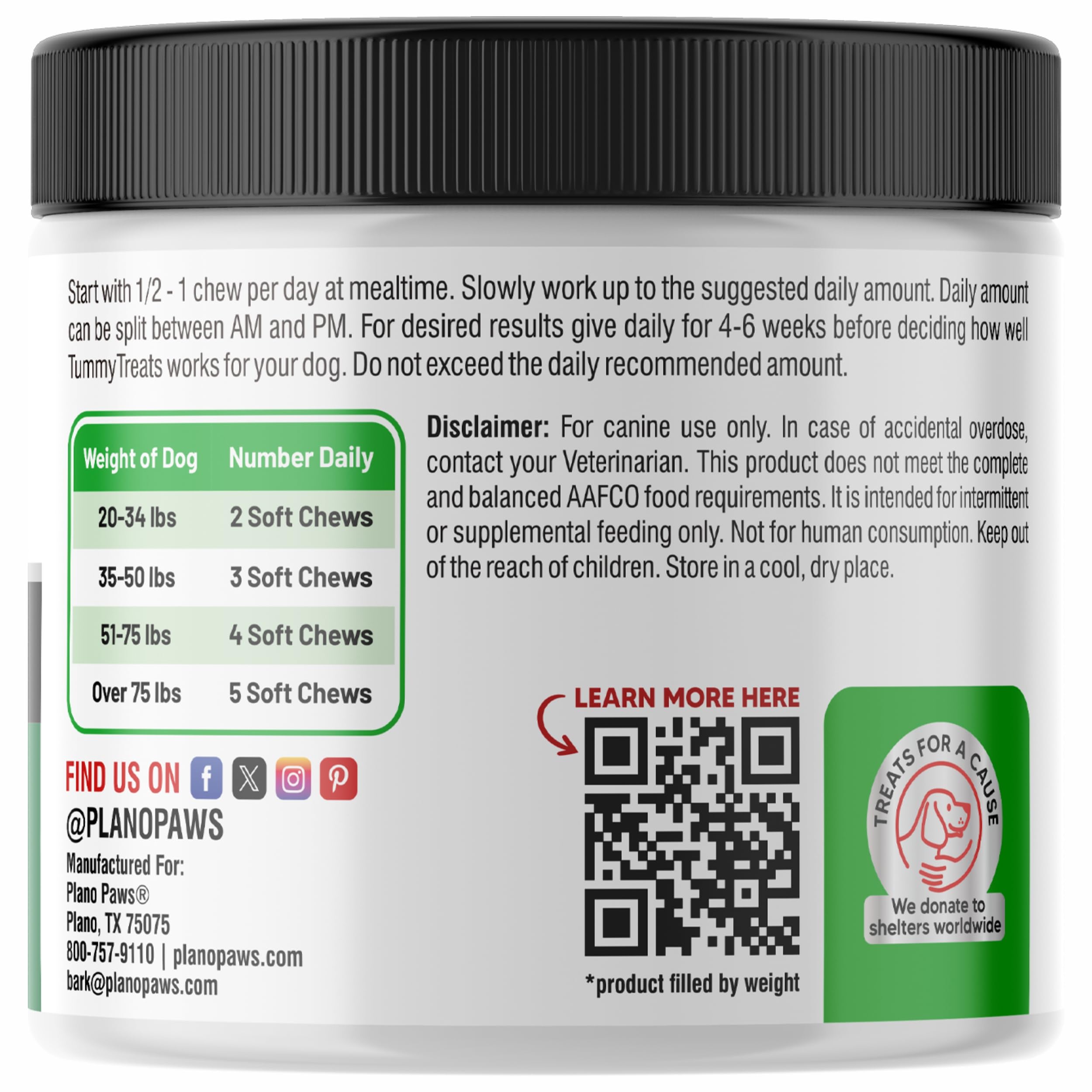 planopaws dog probiotic chews offered to a dog at mealtime.