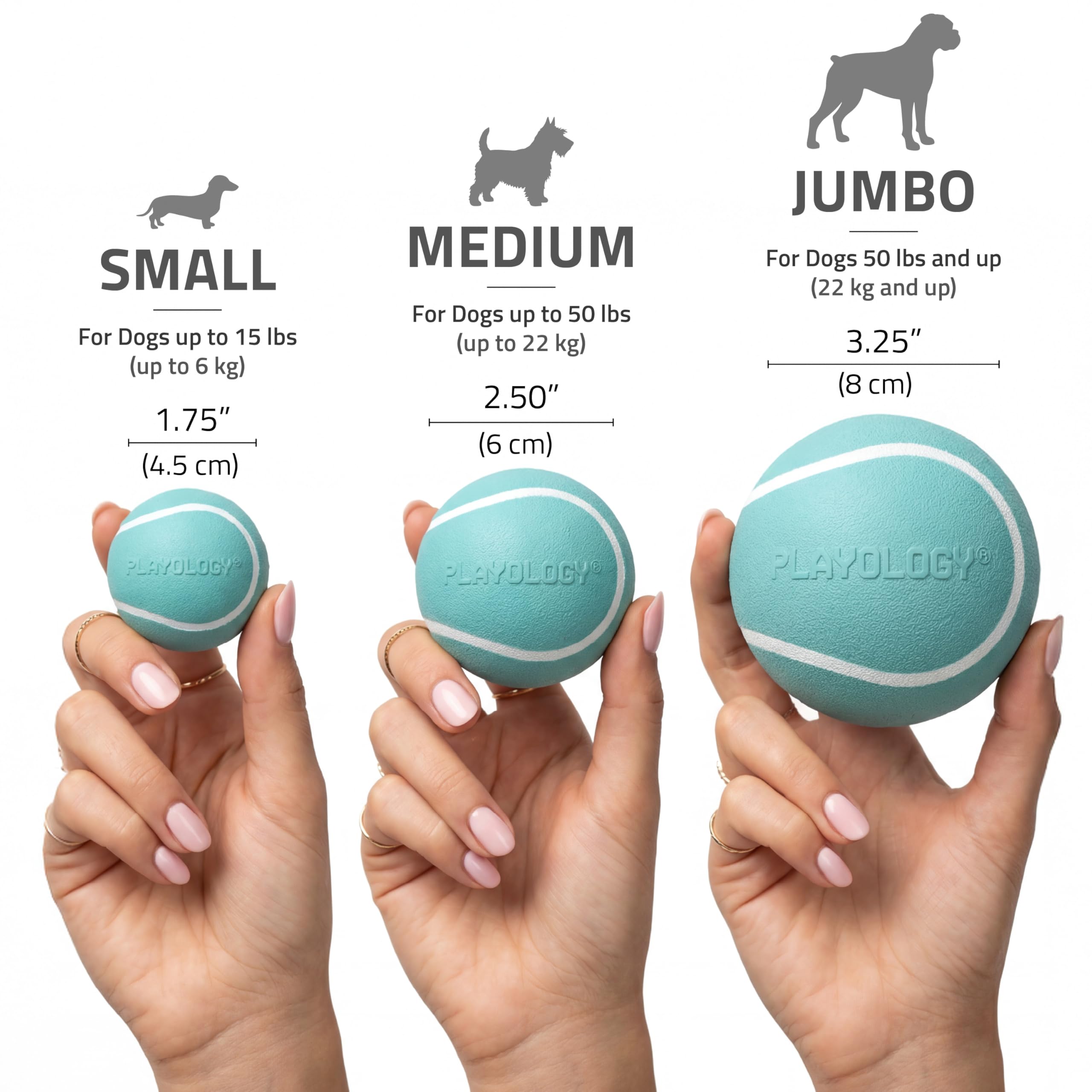Playology jumbo squeaky chew ball shown as a scented play toy.