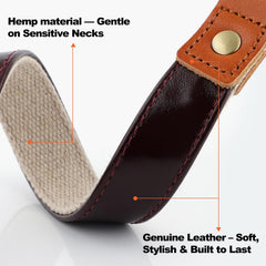 PLUTUS PET dog collar close-up showing the natural hemp texture.