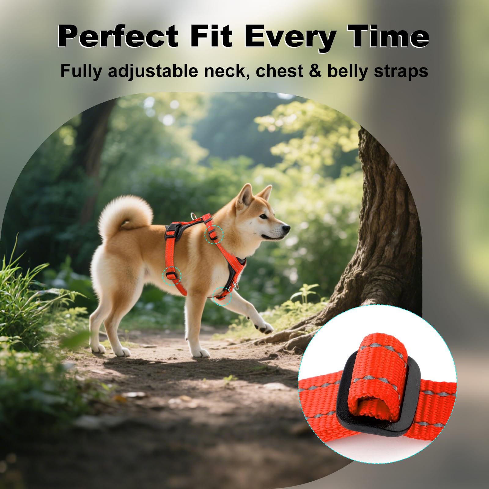 PLUTUS PET dog harness back metal D-ring for everyday walks.