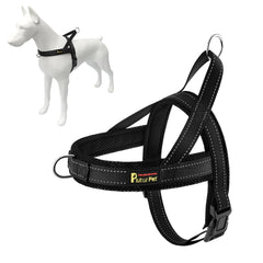 PLUTUS PET dog harness shown from the front with its chest strap and front clip.