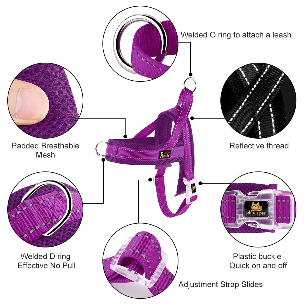 PLUTUS PET dog harness close-up showing its padded mesh.