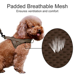 PLUTUS PET dog harness close-up of breathable mesh padding on the straps.