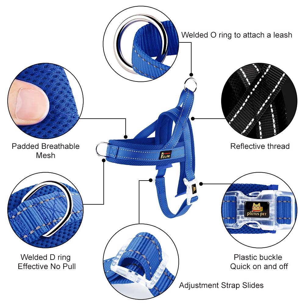 PLUTUS PET dog harness highlighting its step-in design and buckle.
