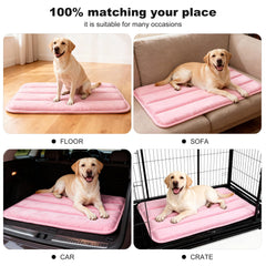 pobopobo Dog Crate Pad placed in a corner as a resting mat.