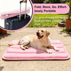 pobopobo Dog Crate Pad folded for portable use.