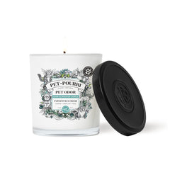 Poo-Pourri Pet-Pourri Pawsitively Fresh pet odor candle shown from the front.