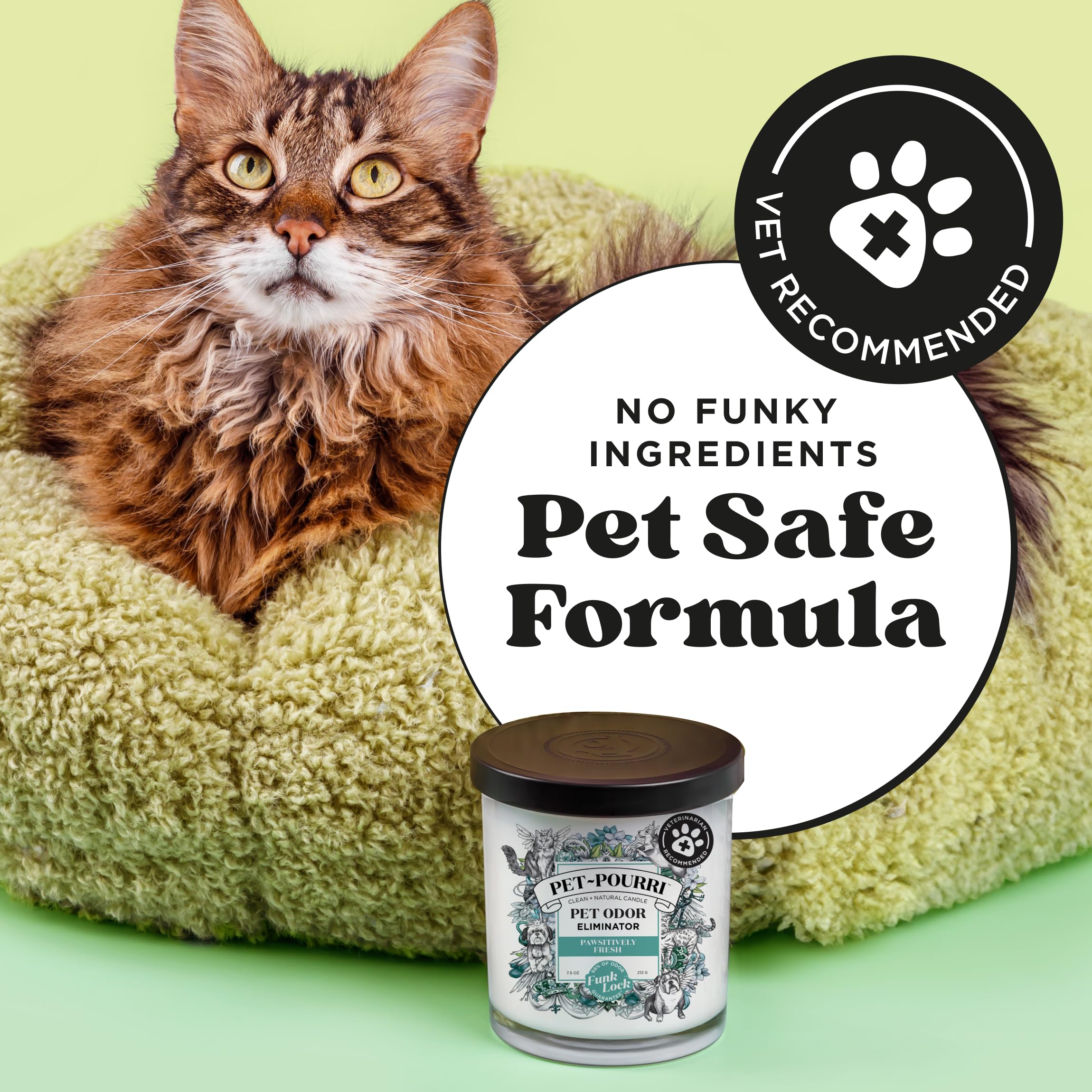 Poo-Pourri Pet-Pourri Pawsitively Fresh pet odor candle showing the wax surface.
