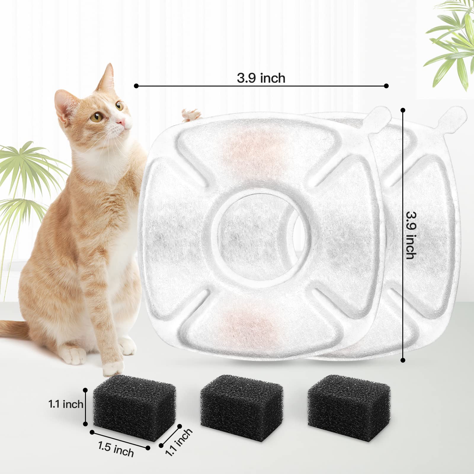 Detail of a Porens cat fountain replacement filter pre-filter sponge.