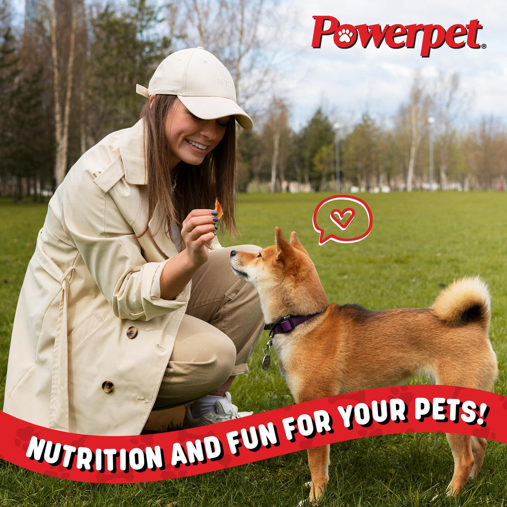 Powerpet Bully Stick Bites shown with the package from an angled view.