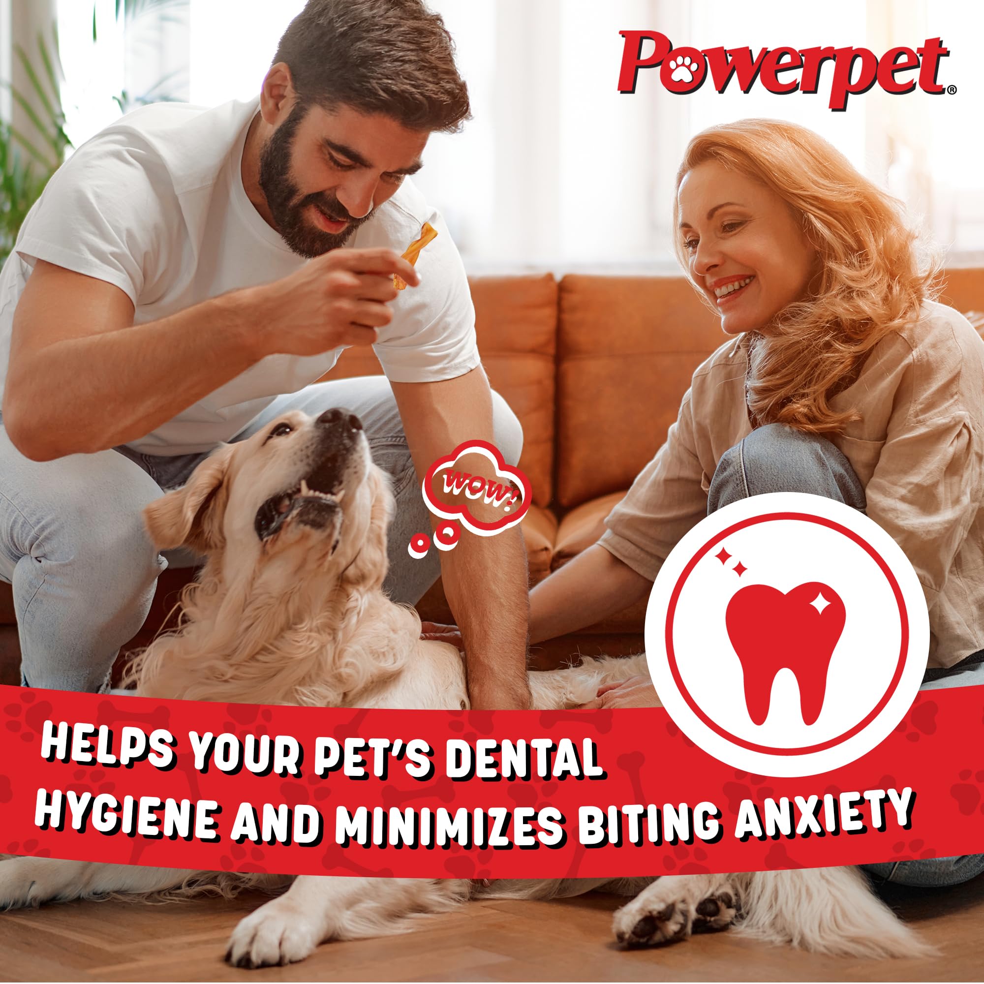 Powerpet Bully Stick Bites being offered to a dog as a reward.