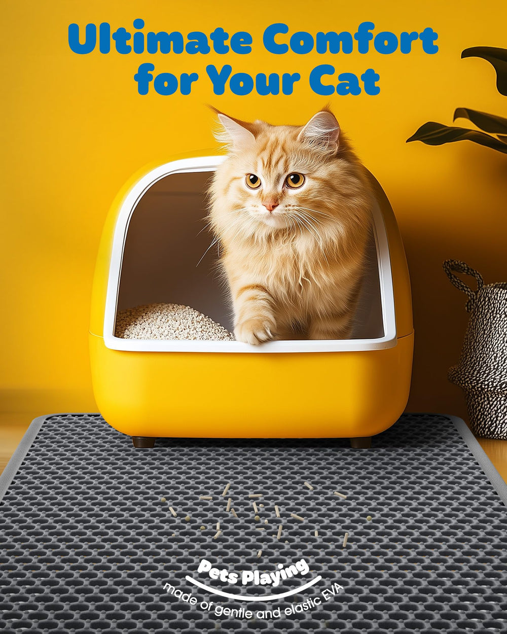 Powools cat litter mat detail showing its envelope-shaped layered design.