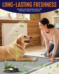 Powools Charcoal Puppy Pad placed on a floor for mess protection.