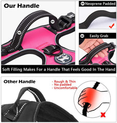 PoyPet dog harness detail showing its padded top handle.
