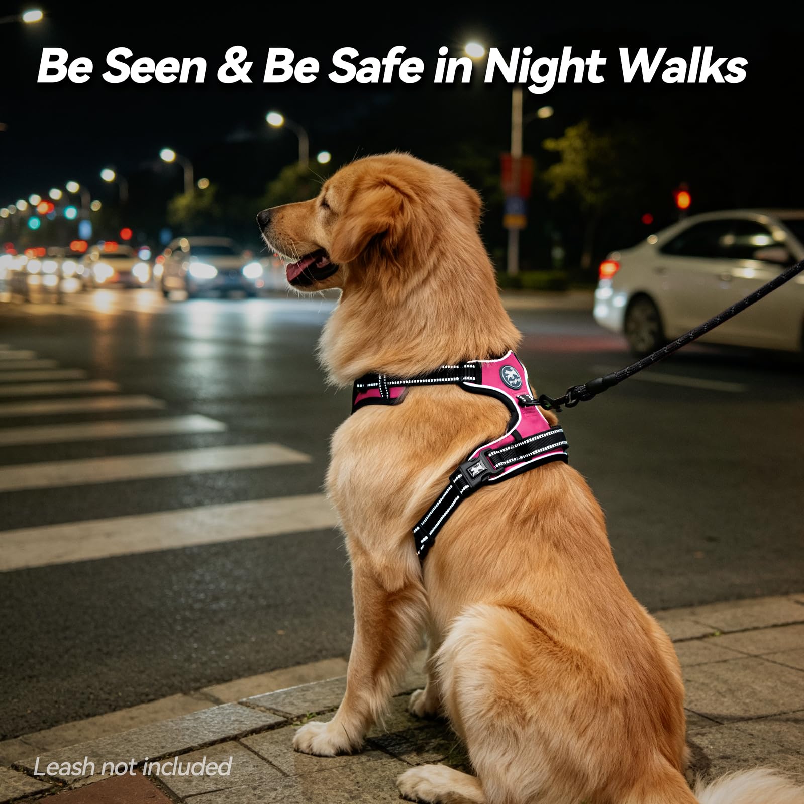 PoyPet dog harness padded handle detail.