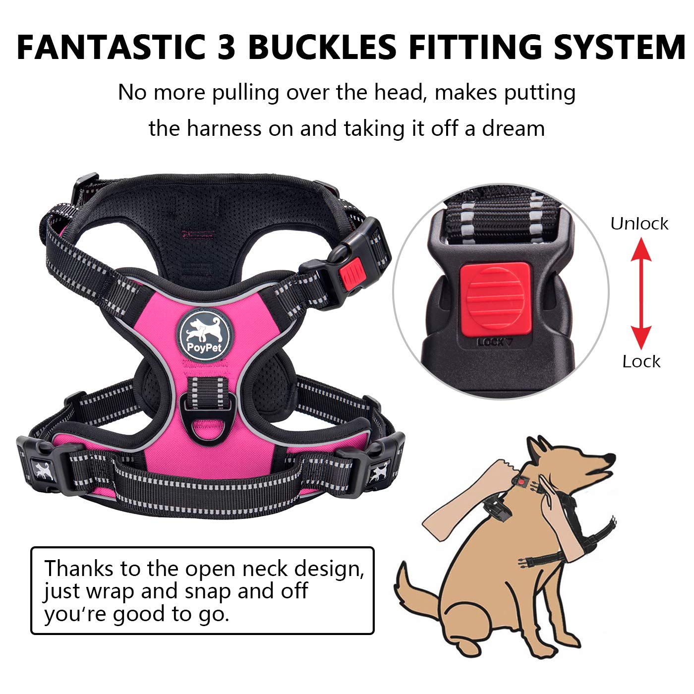 PoyPet dog harness shown from a side angle.