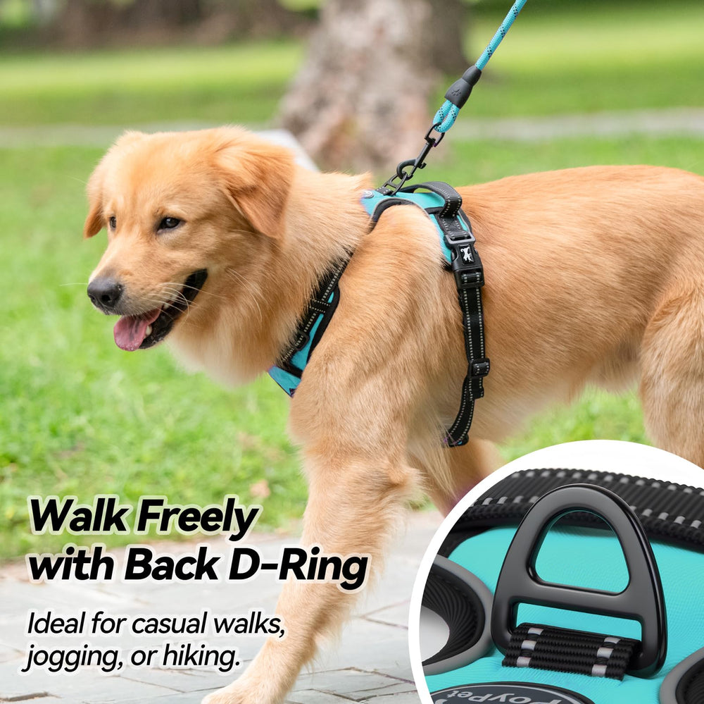 PoyPet Large No Pull Dog Harness front metal leash attachment point.