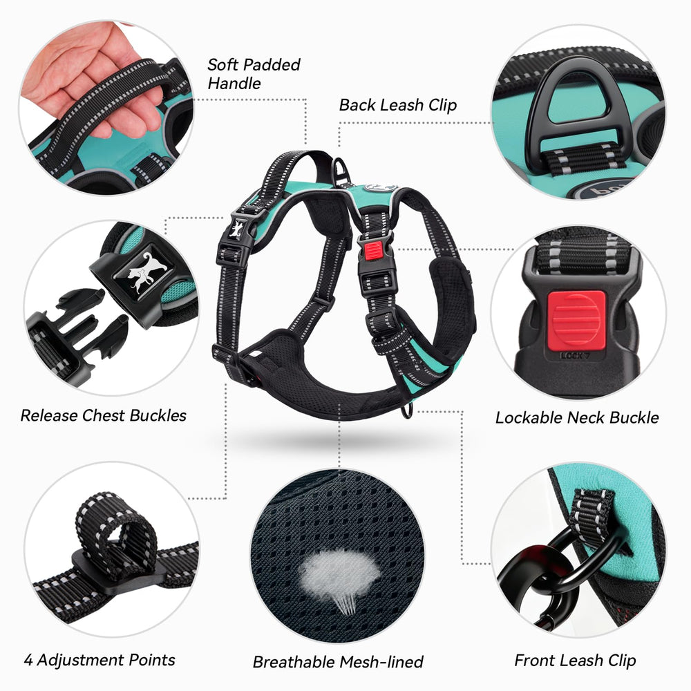 PoyPet Large No Pull Dog Harness padded control handle detail.