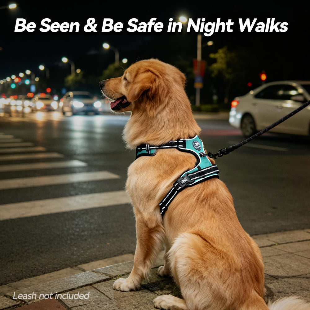 PoyPet Large No Pull Dog Harness reflective stitching detail.