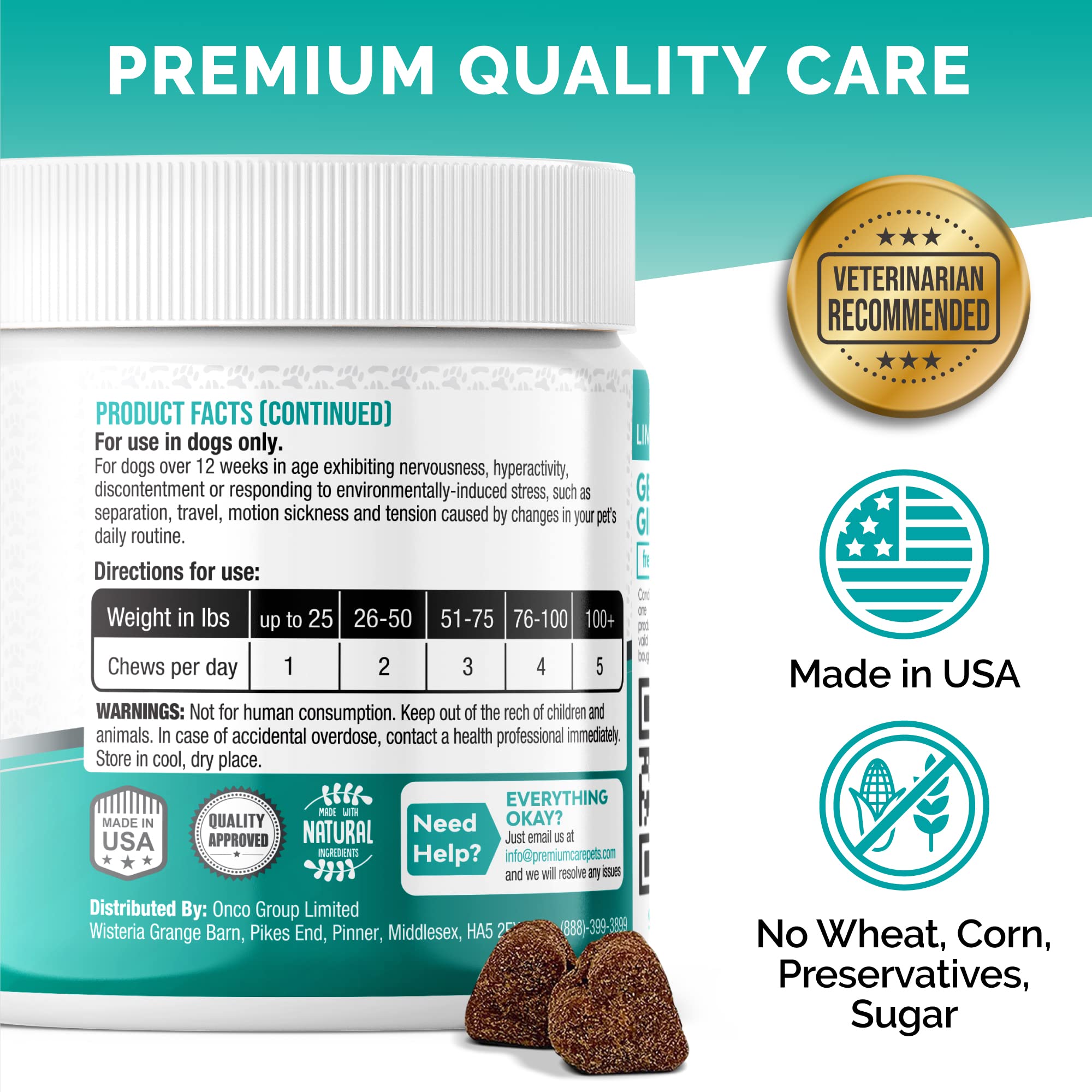 A dog at home with PREMIUM CARE Calming Chews.