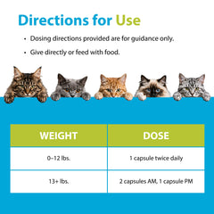 PRN Pharmacal Duralactin Feline dosage guidance shown on the product label.