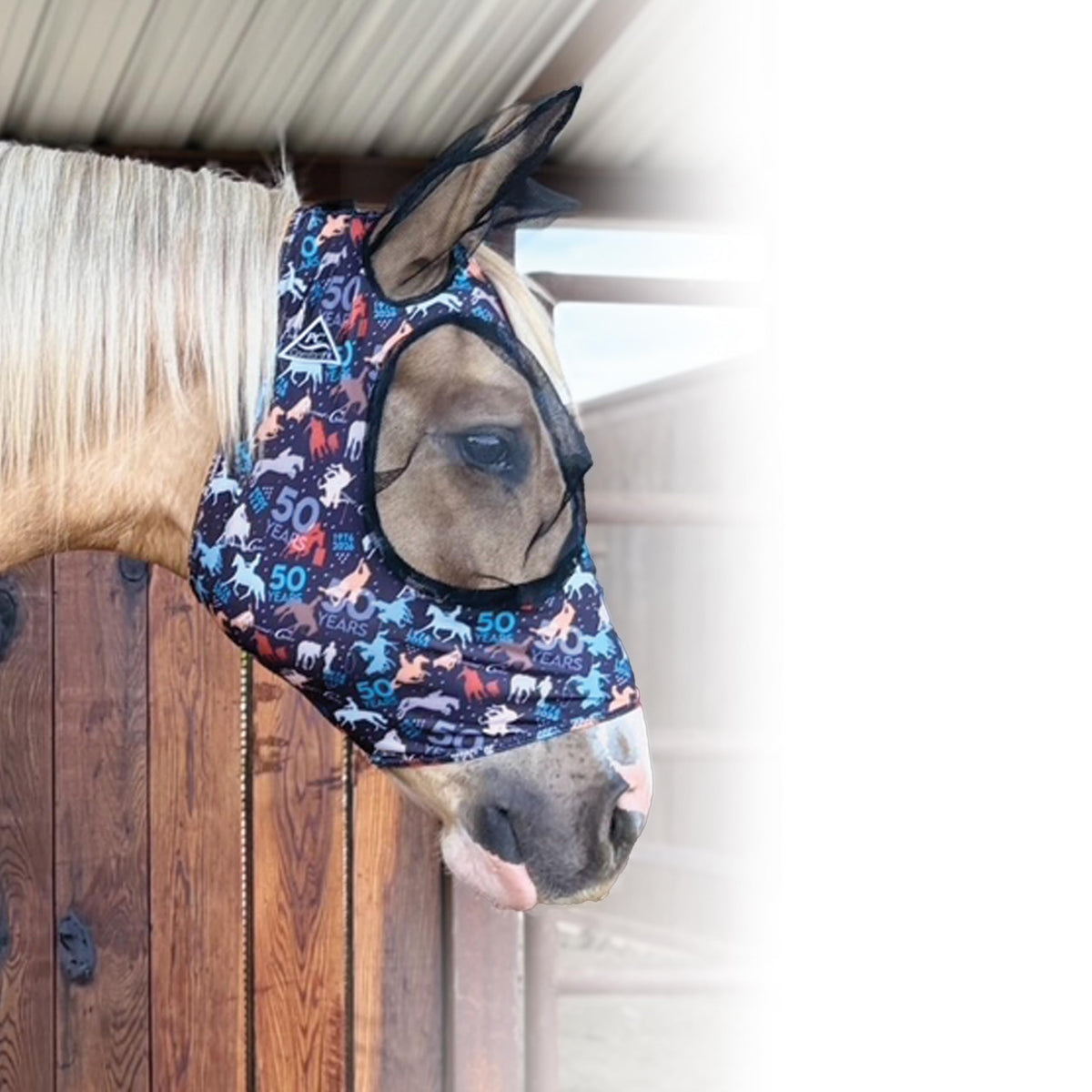 Professional's Choice Comfort-Fit Fly Mask shown from the front.
