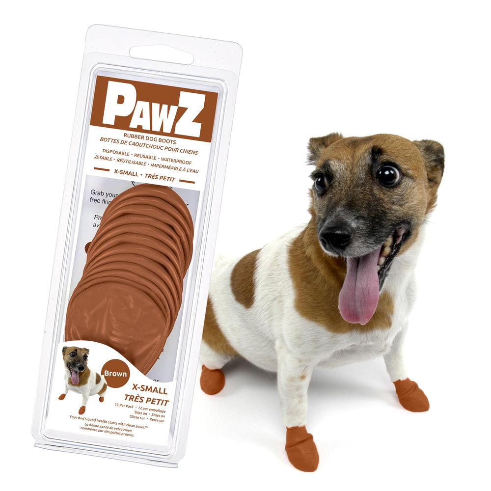 Protex PawZ Rubber Dog Boots shown from the front.