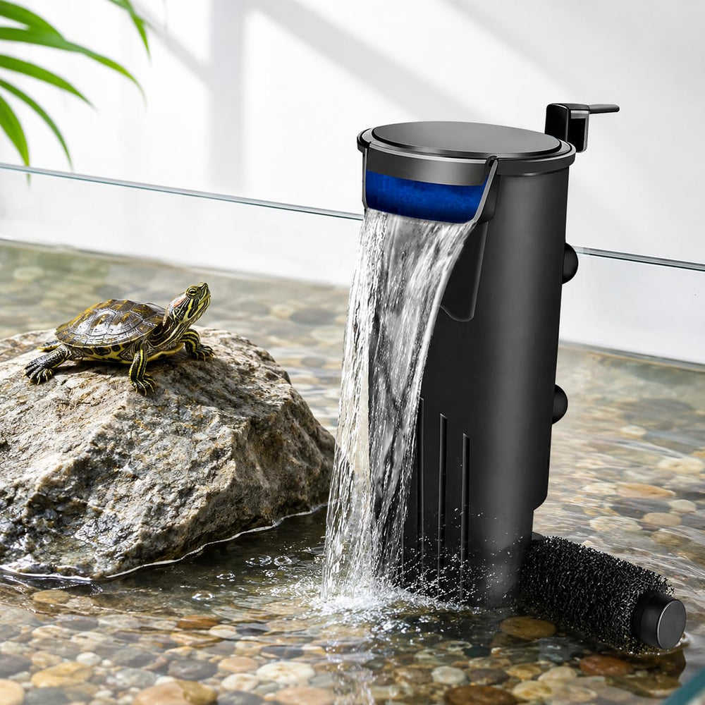PUEUTU internal turtle tank filter shown from the front.