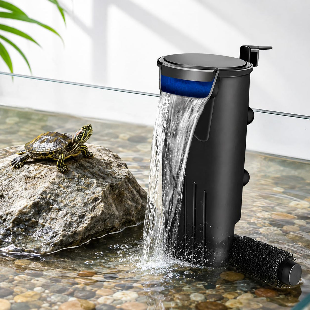 PUEUTU internal turtle tank filter shown from the front.
